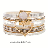 Pulseira de Couro Multicamadas Boho