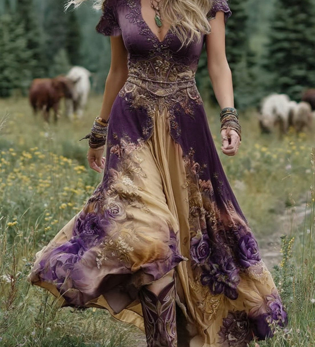 Serena - Vestido Maxi Curto Floral