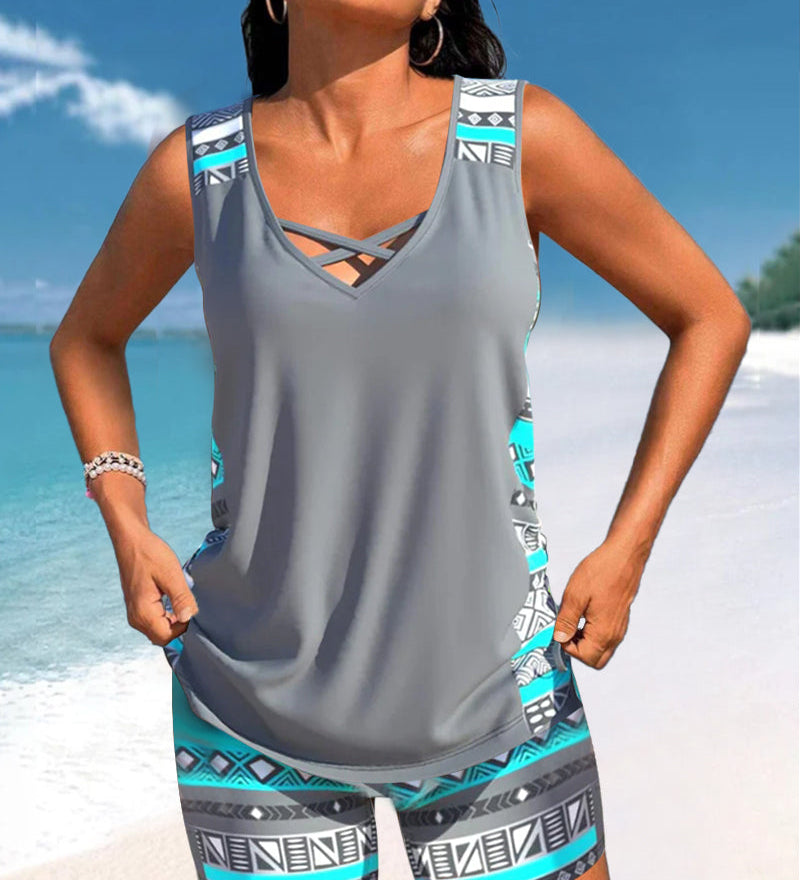 Márcia - Tankini com estampado geométrico