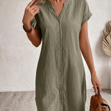 Sonia| Vestido Blusa em Linho Confortável