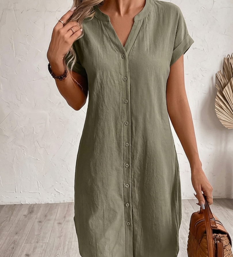 Sonia| Vestido Blusa em Linho Confortável