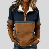 Alvette™ | Pullover Sherpa Kraag com meia zip
