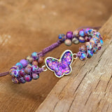 Bracelete de Borboleta em Opala Roxa Druzy