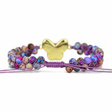 Bracelete de Borboleta em Opala Roxa Druzy