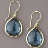 Brincos Retro Pendentes com Cristais Azuis
