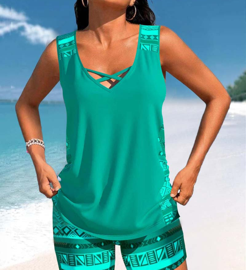 Márcia - Tankini com estampado geométrico