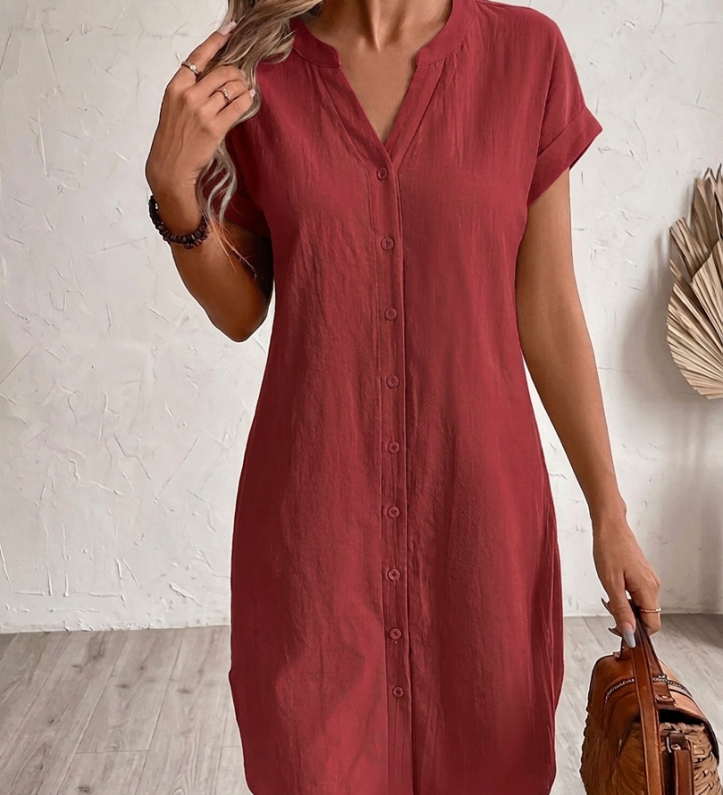 Sonia| Vestido Blusa em Linho Confortável