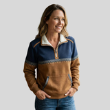 Alvette™ | Pullover Sherpa Kraag com meia zip
