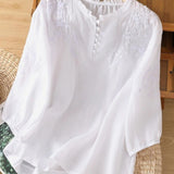 Cassiana - Blusa de Algodão e Linho
