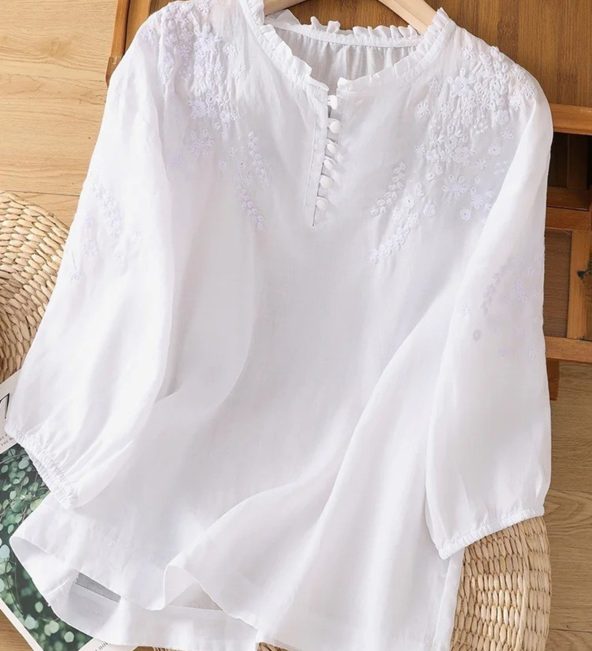 Cassiana - Blusa de Algodão e Linho