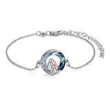 Pulseira de Charme de Cão Ajustável em Prata Esterlina