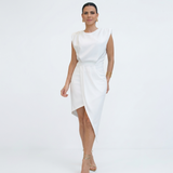 Aurora | Vestido Assimétrico com Ombros Estruturados