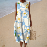 Robe de Verão Confortável Sem Mangas