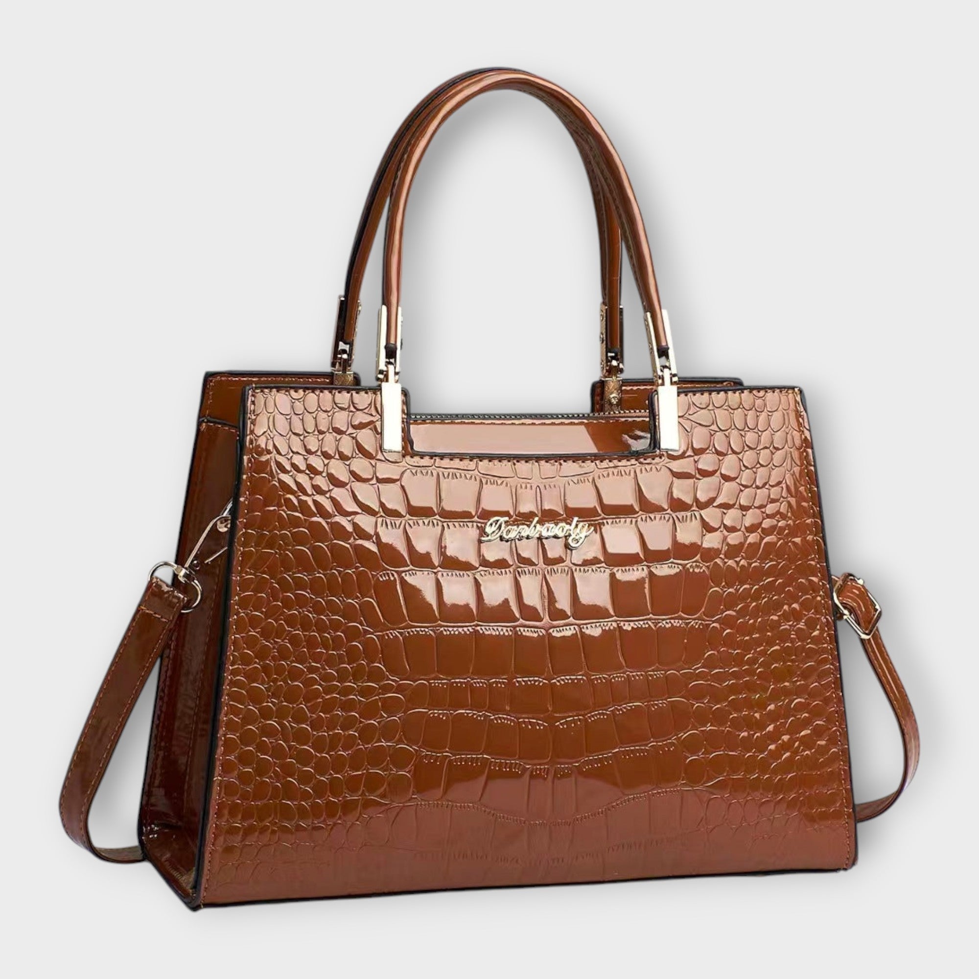 Maison Verdelle - Bolsa de Mão com Padrão de Crocodilo Brilhante