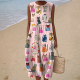 Robe de Verão Confortável Sem Mangas