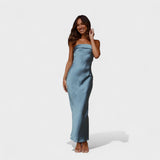 Carmen - Vestido de cetim sem mangas