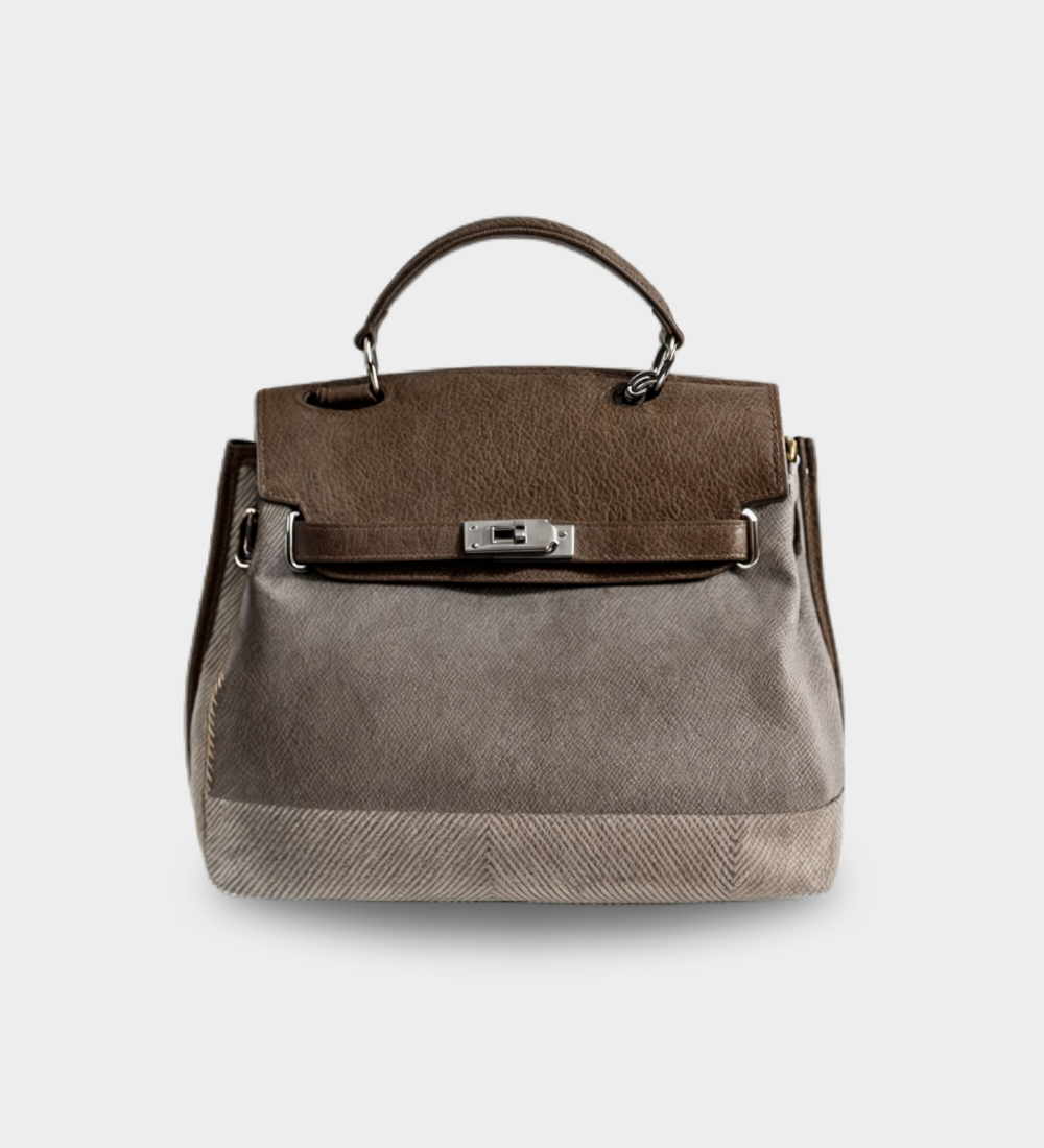 Emilia - Bolsa de lona em pele de vaca