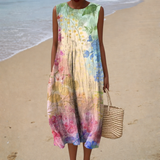 Robe de Verão Confortável Sem Mangas