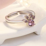 Conjunto de Joias em Ouro Rosa com Pata – 4 Peças com Coração de Zircônia (Anel, Colar, Brincos, Pulseira)