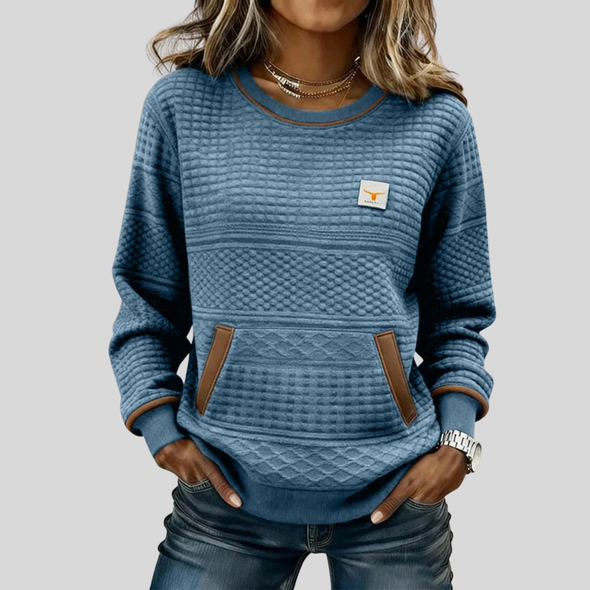 Noelle™ | Sweatshirt de Gola Redonda em Cores