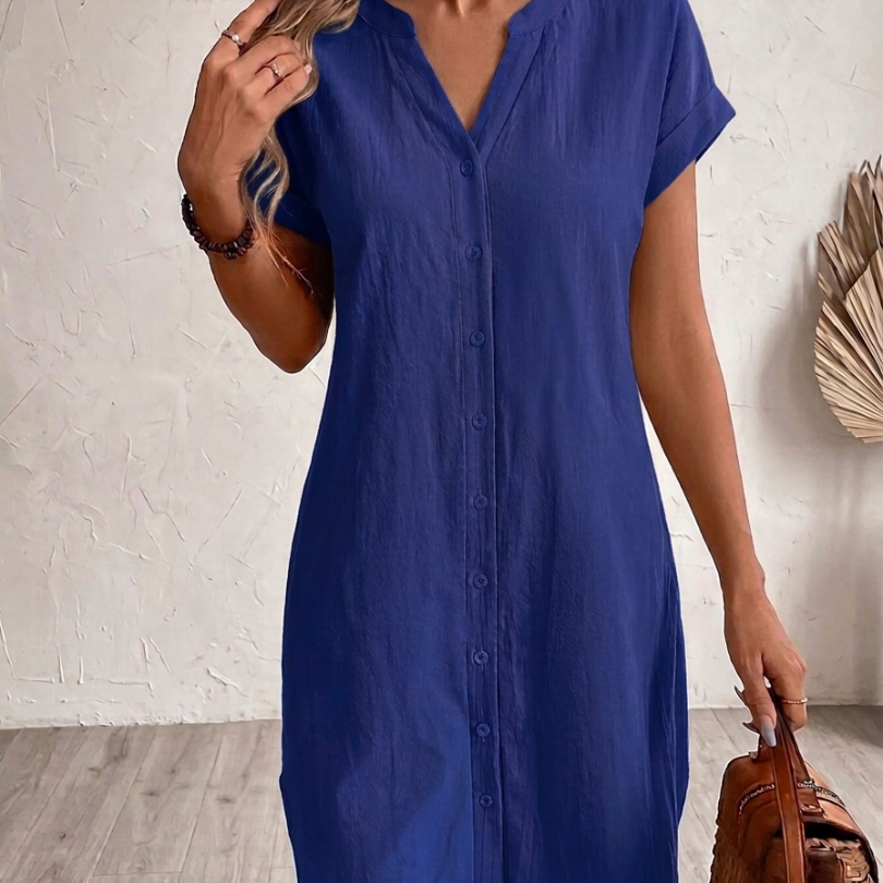 Sonia| Vestido Blusa em Linho Confortável
