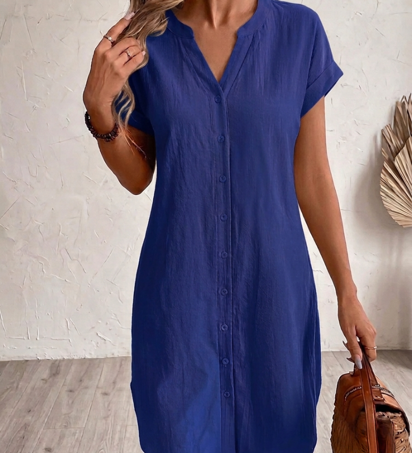 Sonia| Vestido Blusa em Linho Confortável