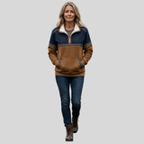 Alvette™ | Pullover Sherpa Kraag com meia zip