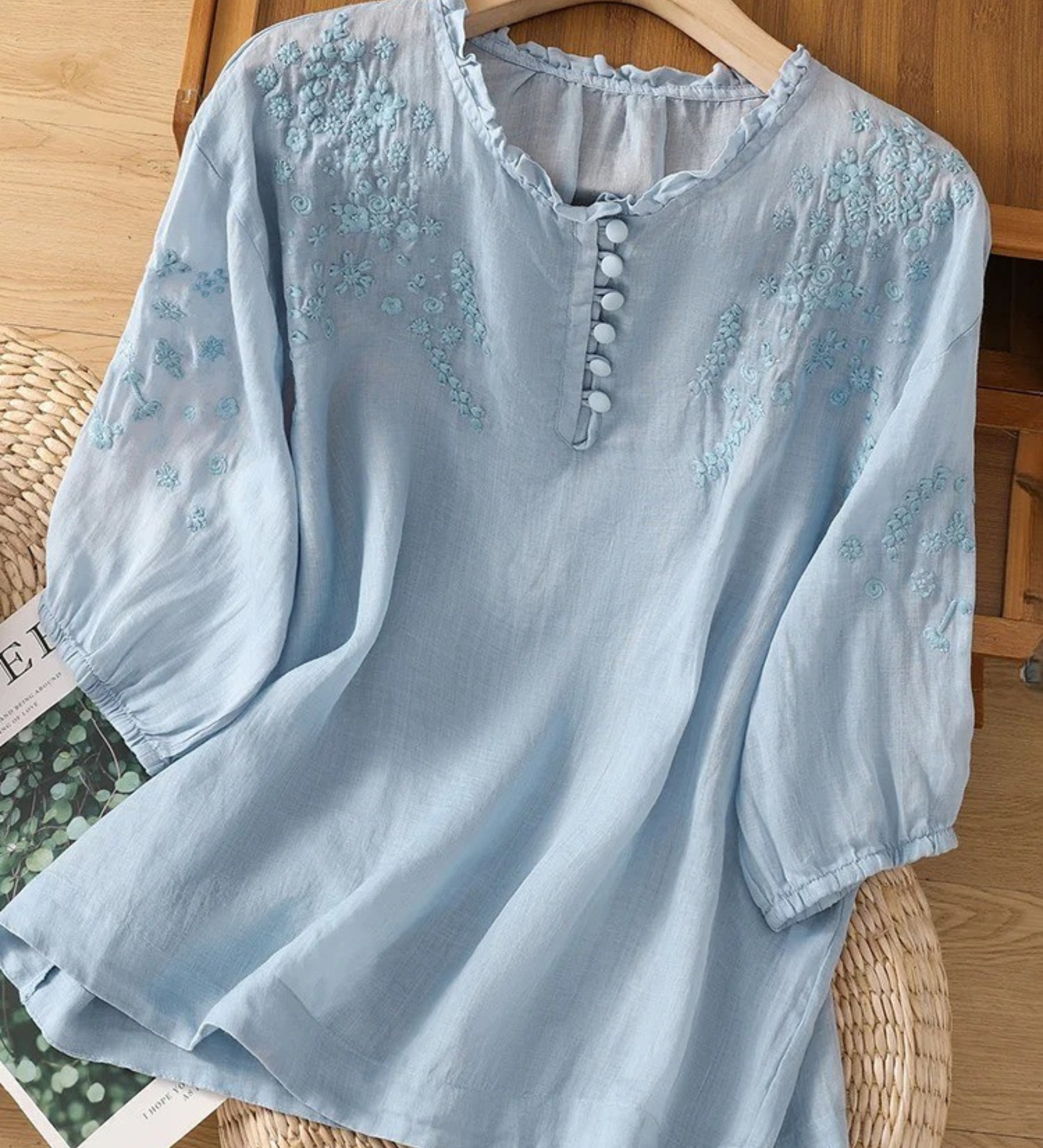 Cassiana - Blusa de Algodão e Linho