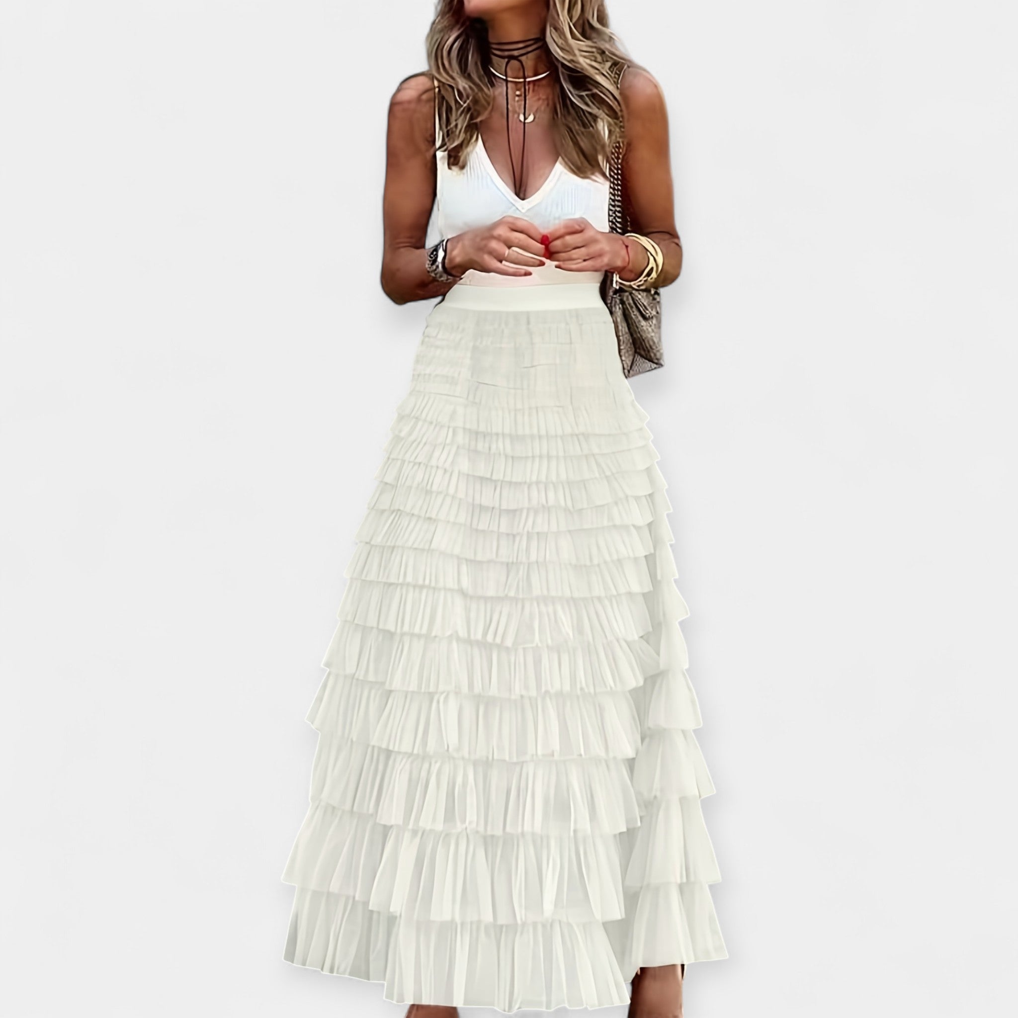 Saia Boho com Acabamento de Cetim