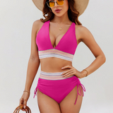 Vitória – Conjunto de biquíni de cintura alta com controlo da barriga