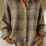Taylor™ | Cardigan Aconchegante em Malha Quadriculada