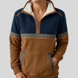 Alvette™ | Pullover Sherpa Kraag com meia zip