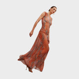 Fabiana - Vestido Elegante com Saia Comprida