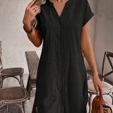 Sonia| Vestido Blusa em Linho Confortável
