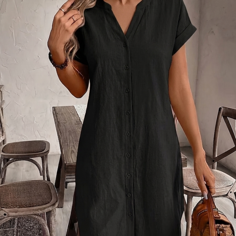Sonia| Vestido Blusa em Linho Confortável