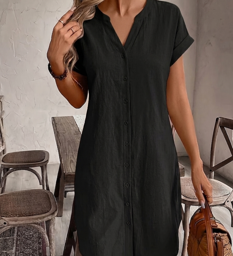 Sonia| Vestido Blusa em Linho Confortável