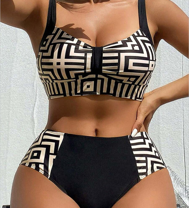 Helena - Biquíni elegante de duas peças com padrão