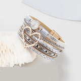 Pulseira de Couro Multicamadas Boho