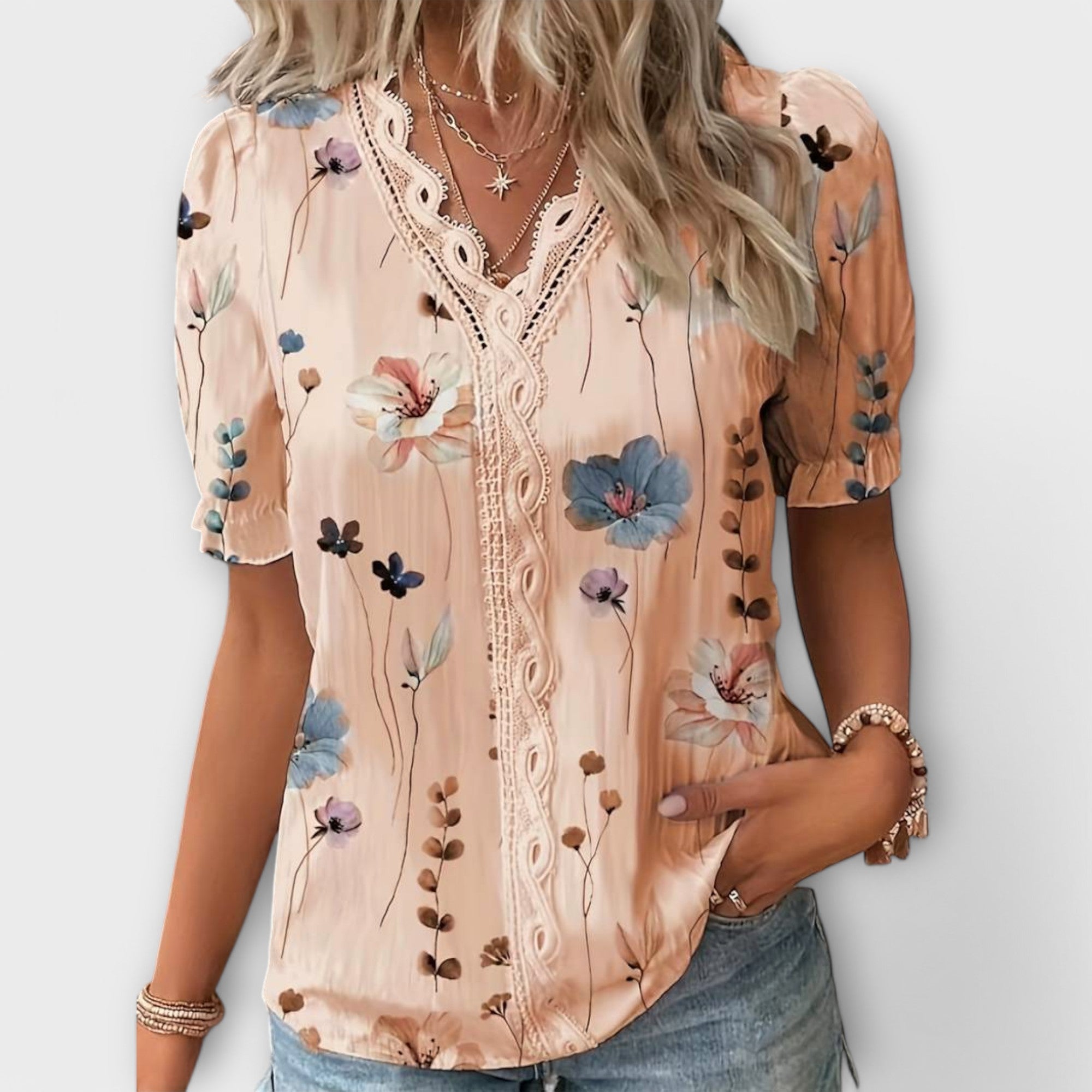 Emília - Blusa com decote em V