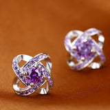 Brincos de Trevo Roxo