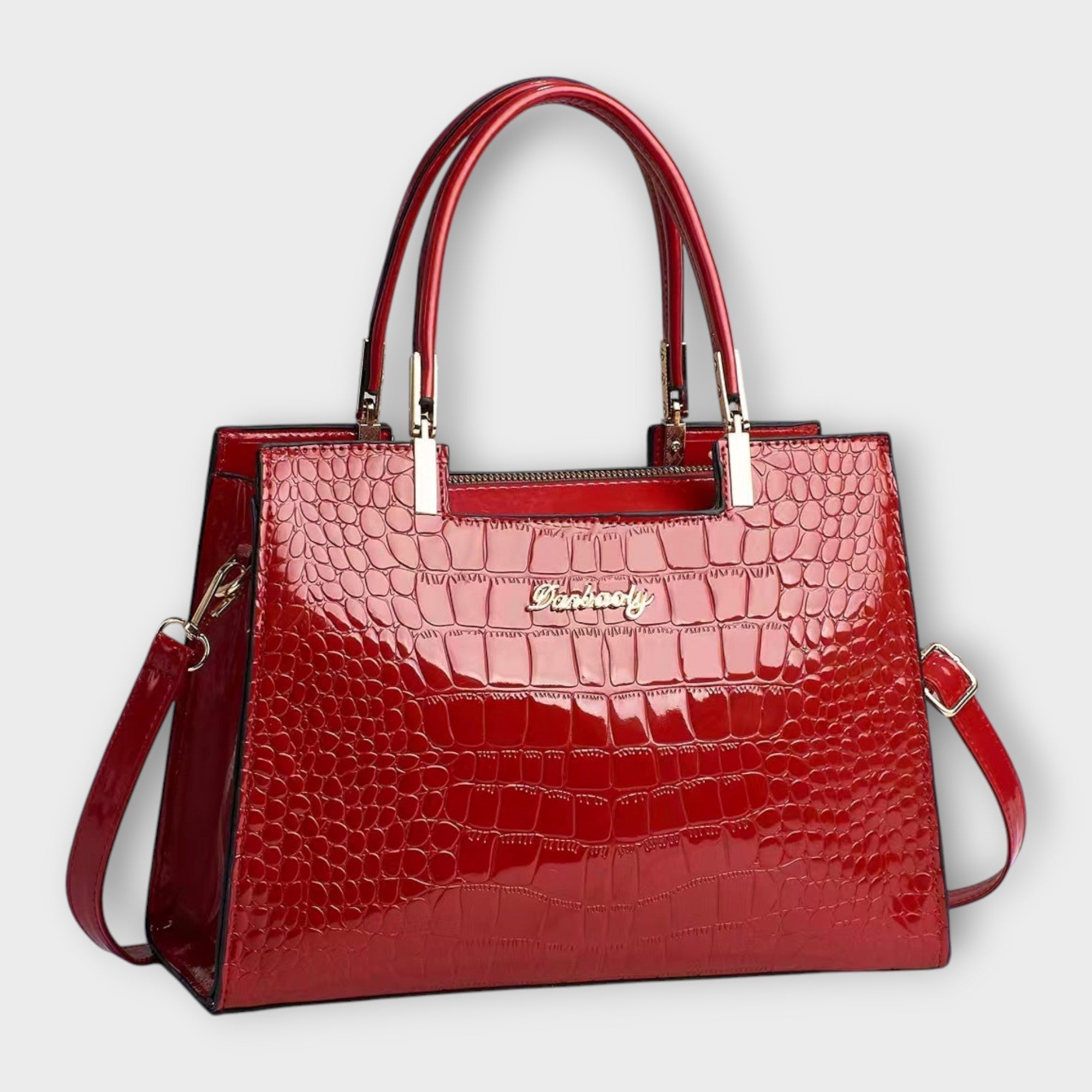 Maison Verdelle - Bolsa de Mão com Padrão de Crocodilo Brilhante