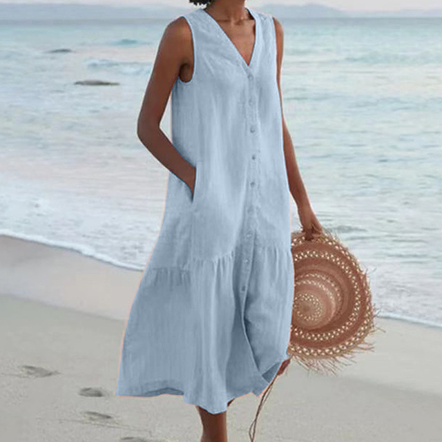 Celeste - Vestido com Decote em V
