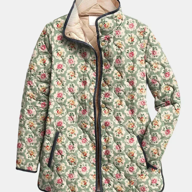 Leonor | Casaco Matelassado Tecido Floral Amélie