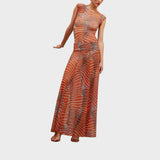 Fabiana - Vestido Elegante com Saia Comprida