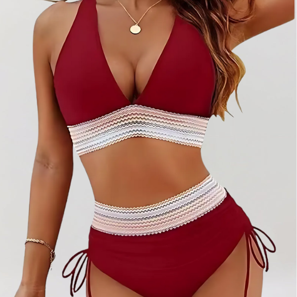 Vitória – Conjunto de biquíni de cintura alta com controlo da barriga