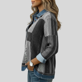Meridell™ | Sweater com Estampa de Blocos de Cor