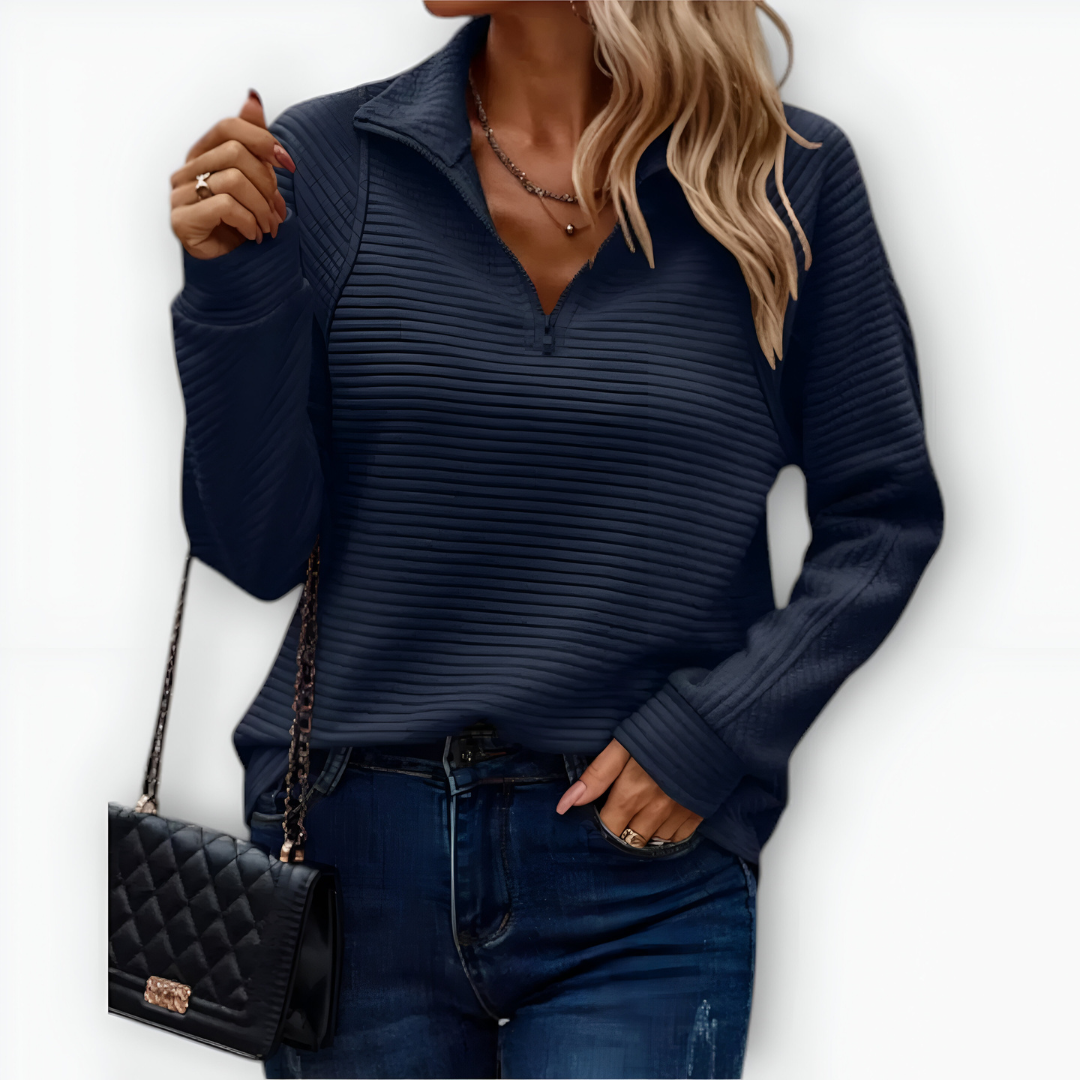 Bruna - Camisola elegante com meio fecho