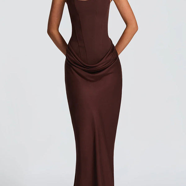 Leonor ❘ Vestido maxi com decote quadrado