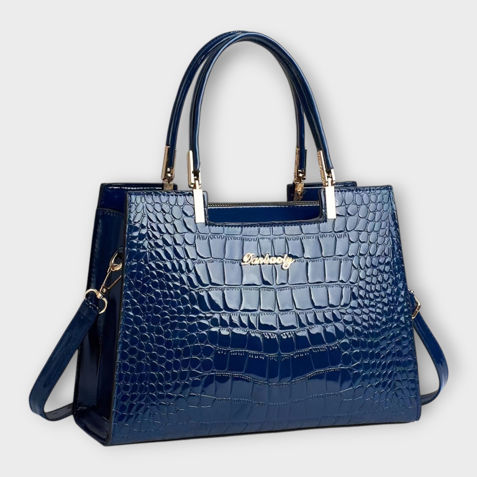 Maison Verdelle - Bolsa de Mão com Padrão de Crocodilo Brilhante