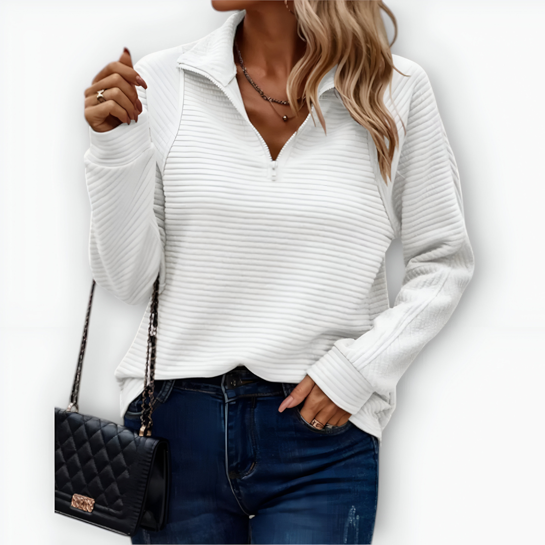 Bruna - Camisola elegante com meio fecho